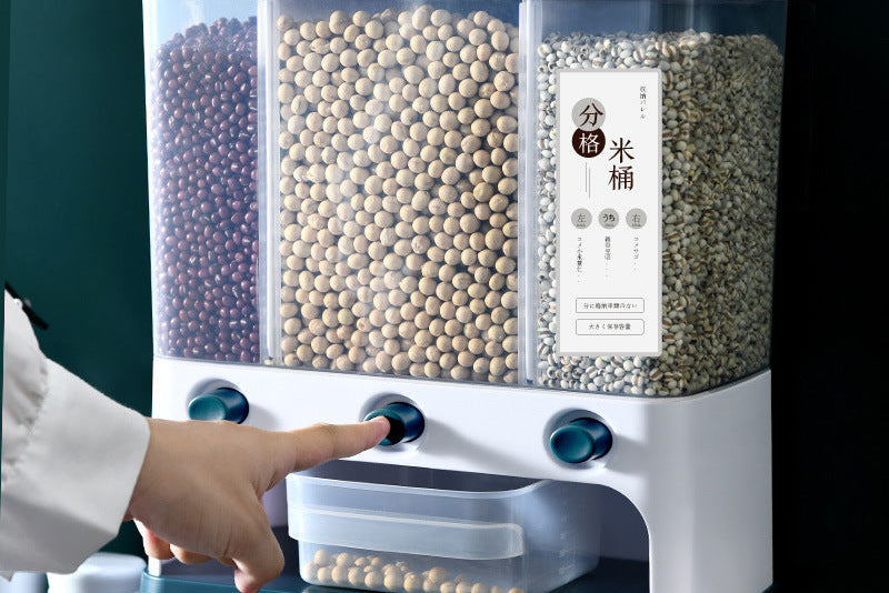 Food Storage Box Plastic Clear Container Wall-mounted Grain Storage Box for Whole Grains Kitchen Storage Container