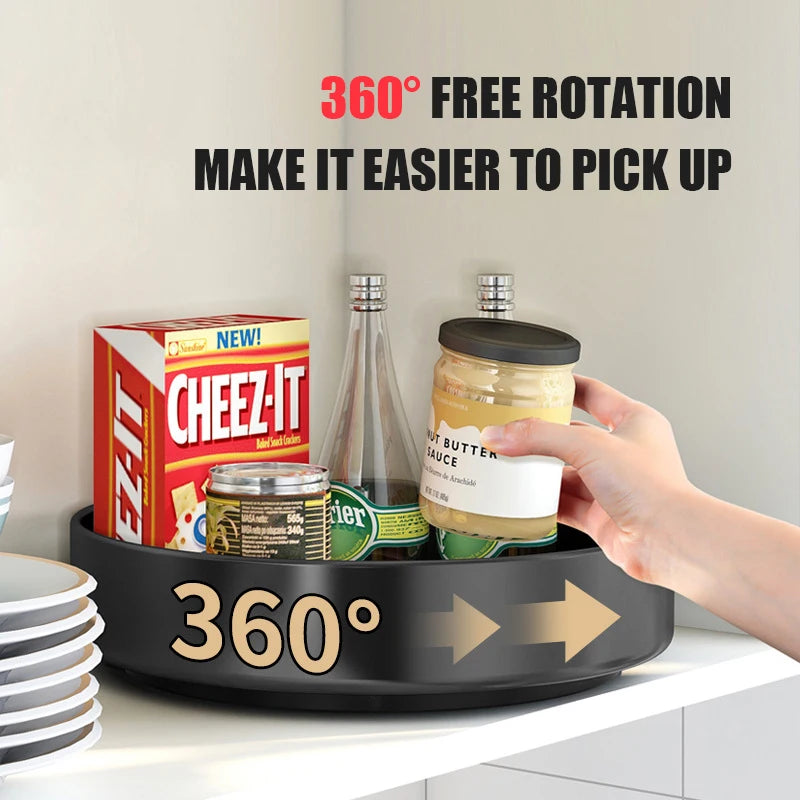 360° Rotating Spice Rack Organizer | Multi-Purpose Storage Tray