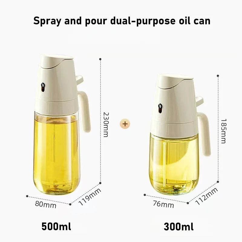 2-in-1 Premium Glass Oil Dispenser – Leak-Proof Spray & Pour Bottle for Healthy Cooking & Air Fryer