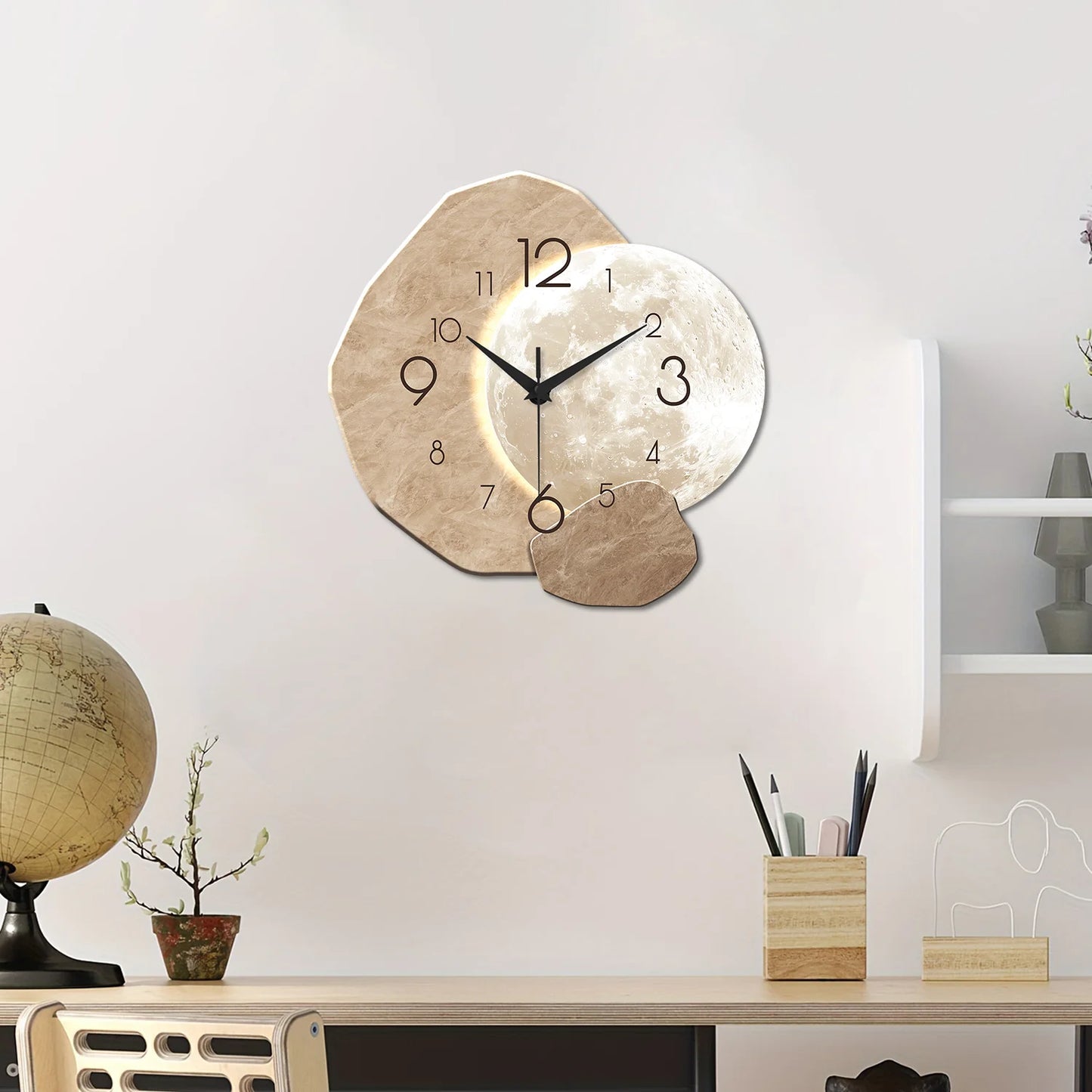 Minimalist Wooden Wall Clock | Silent Quartz Home Decor