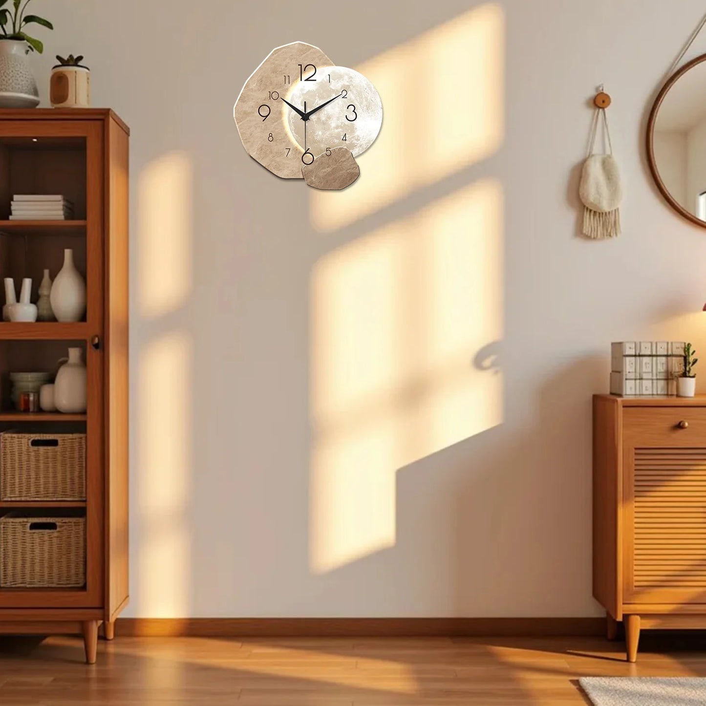 Minimalist Wooden Wall Clock | Silent Quartz Home Decor
