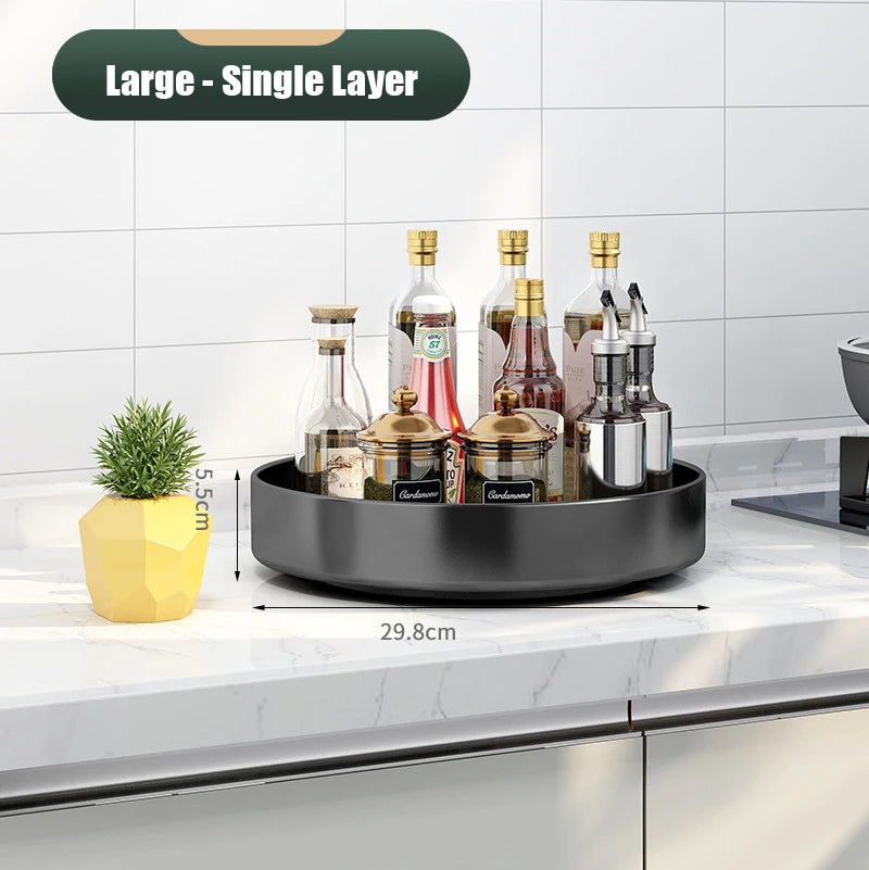 360° Rotating Spice Rack Organizer | Multi-Purpose Storage Tray