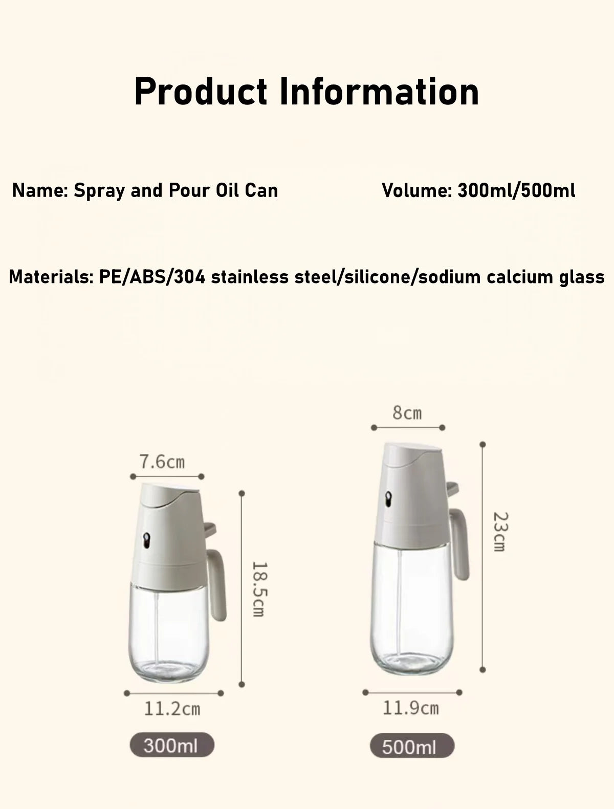 2-in-1 Premium Glass Oil Dispenser – Leak-Proof Spray & Pour Bottle for Healthy Cooking & Air Fryer
