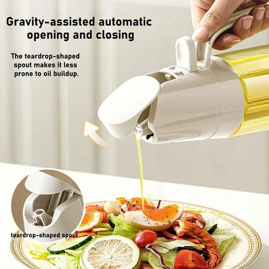2-in-1 Premium Glass Oil Dispenser – Leak-Proof Spray & Pour Bottle for Healthy Cooking & Air Fryer
