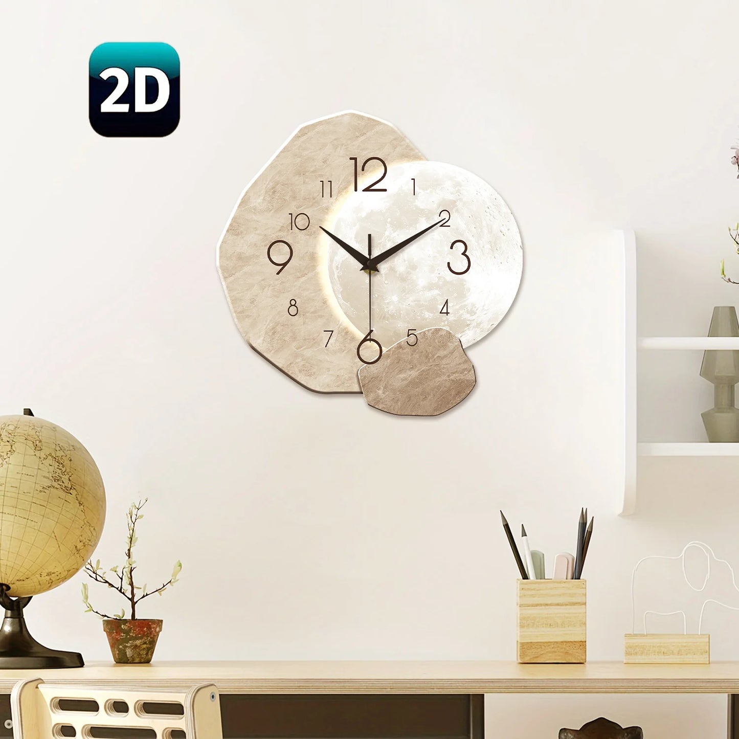 Minimalist Wooden Wall Clock | Silent Quartz Home Decor