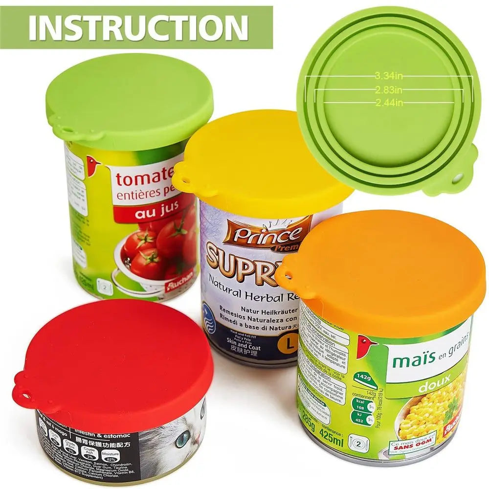 3-in-1 Reusable Silicone Can Lid | Airtight Food & Pet Can Cover