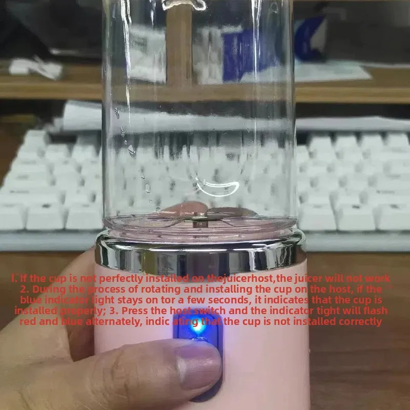 Portable Blender Bottle | USB Rechargeable 6-Blade Smoothie Maker