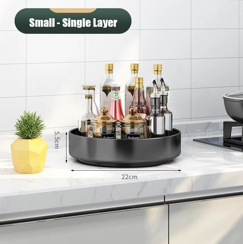 360° Rotating Spice Rack Organizer | Multi-Purpose Storage Tray