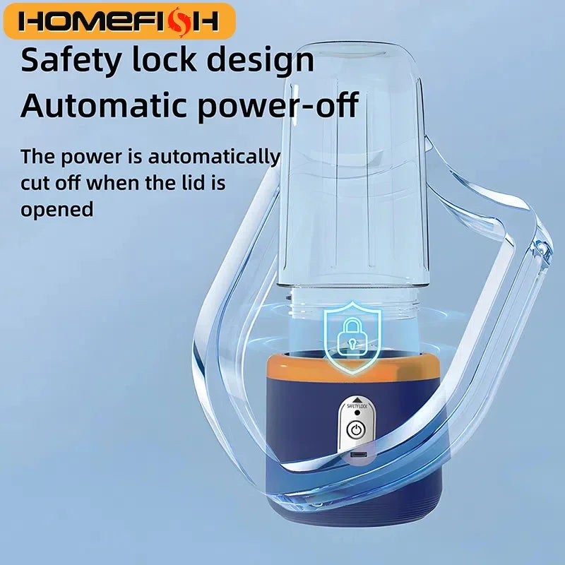 Portable Blender Bottle | USB Rechargeable 6-Blade Smoothie Maker