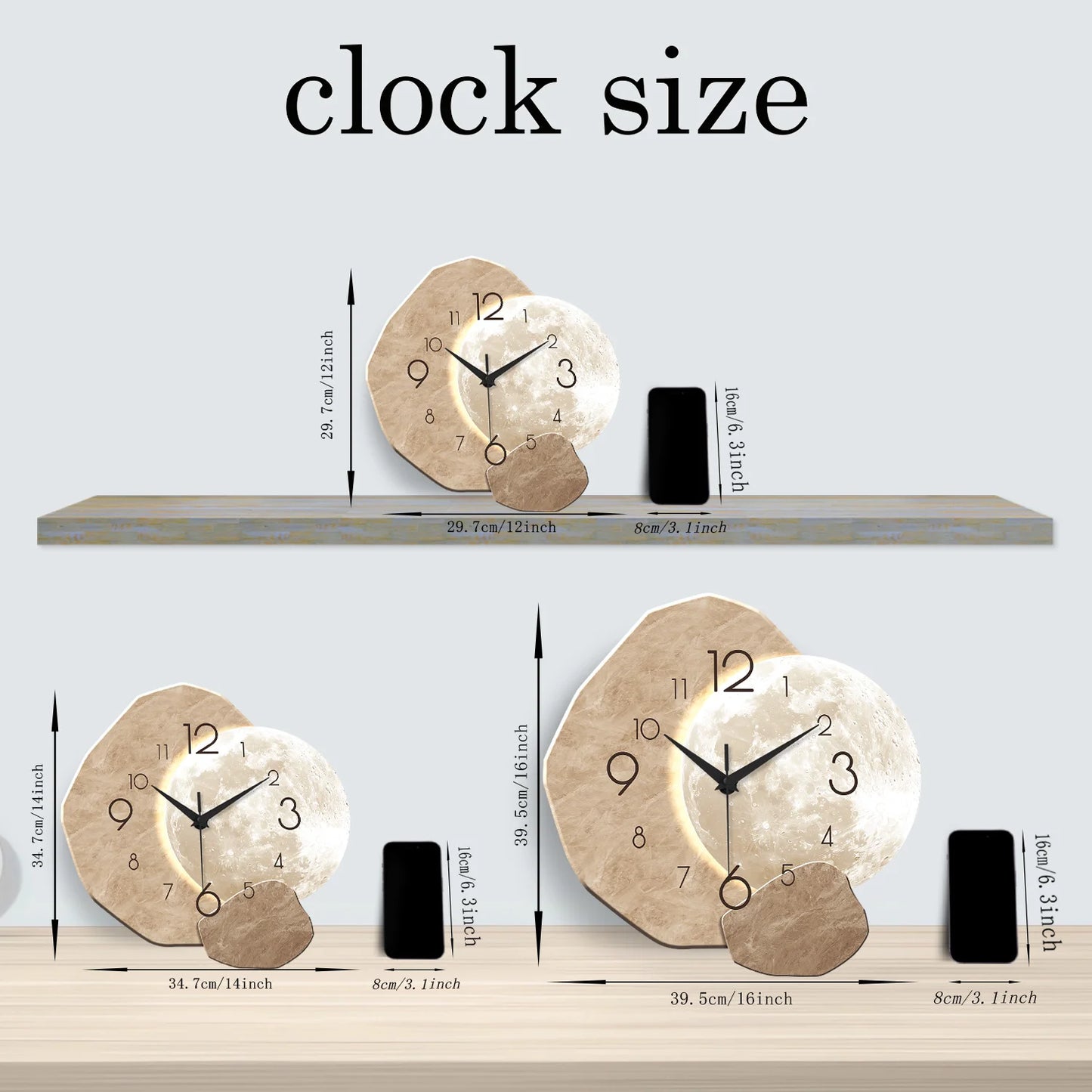 Minimalist Wooden Wall Clock | Silent Quartz Home Decor