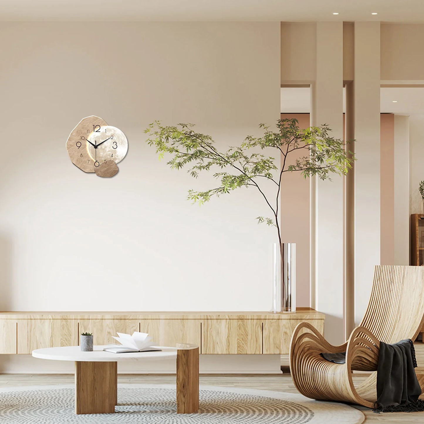 Minimalist Wooden Wall Clock | Silent Quartz Home Decor
