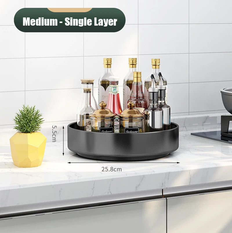 360° Rotating Spice Rack Organizer | Multi-Purpose Storage Tray
